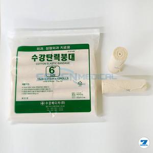 수강 탄력붕대 면사 6인치 15cm X 215cm 12롤 압박붕대 면사드레싱
