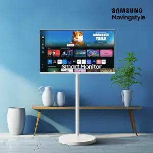 삼성 무빙스타일 스마트모니터 LS32DM703UK-ST 각도조절 무소음 높이조절 삼성거치대 리모컨포함