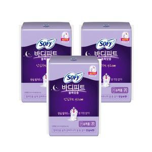 쏘피 바디피트 안심숙면 420 슈퍼롱 20x3팩 생리대 오버나이트