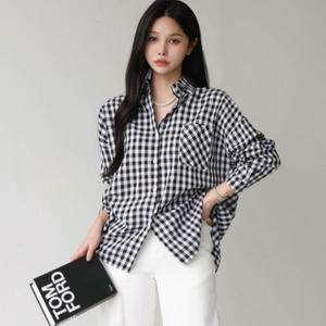 [피핀샵]백라인 절개 루즈핏 셔츠 49582