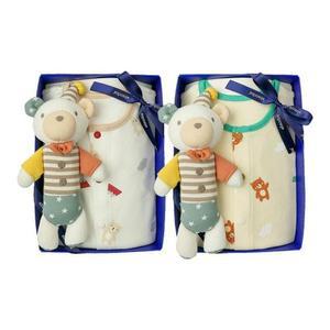 [갤러리아] (압소바출산,백일,돌선물세트)곰톨슬림내의+곰딸랑이세트(AZD-10394SET)