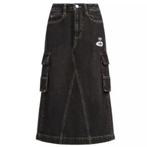 아디다스 미디 스커트 JX6864 Medium Black Denim DOM