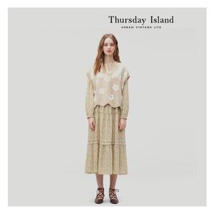 [써스데이아일랜드][Thursday Island] 꽃 자카드 베스트(T232MVT132W)