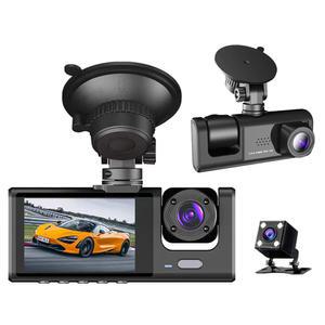 화물차 블랙 박스 대시 채널 1080p HD 전면 후면 내부 카메라 자동차 비디오 레코더 Dvr 차량용 운전 레코드