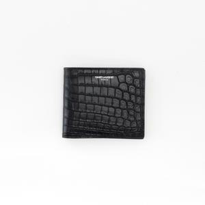 생로랑 크로커다일 프린트 반지갑 BLACK 396307DZEDE1000
