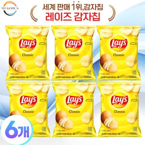 레이즈 클래식 오리지널 미니 감자칩 42.5g x 6개 생감자칩 간식 맥주 안주 캠핑스낵