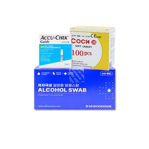 아큐첵 가이드 혈당검사지 + 콕란셋 28G 100개입 + SD 스탠다드 스왑