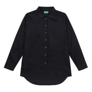 베네통 Basic pure linen shirt5BMLDQ02UBK5