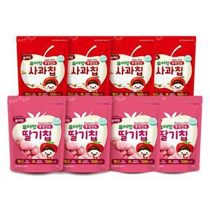 [퓨어잇]동결건조 과일칩 8봉세트 딸기칩 사과칩