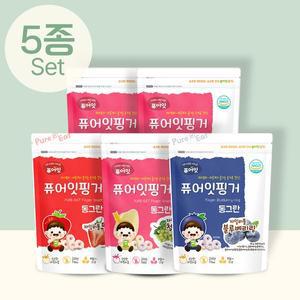 [퓨어잇]동그란 아이과자 자일리톨 과일링 5종세트 간식