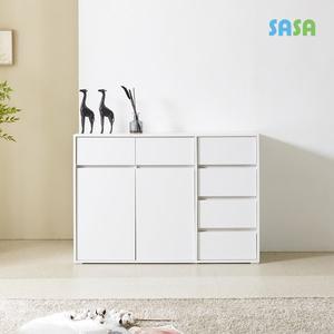 [SASA]사사가구 라인 400 4단서랍장 + 800 서랍수납장