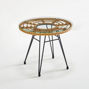 A9293 라탄 강화유리 테이블