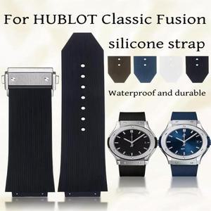 HUBLOT 클래식 퓨전 곡선 엔드 링크 방수 남성 여성 시계 스트랩에 대 한 19mm x 26mm 실리콘 고무