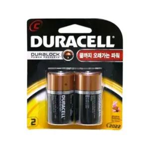 듀라셀 C형(LR14)(2알) 알카라인건전지1.5V/AAAA건전지/알카라인건전지/건전지D/AAA/AA/D형/건전지/건전지