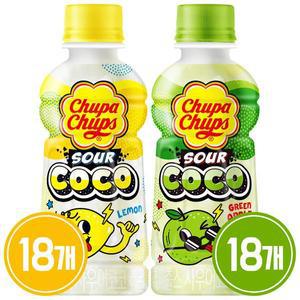 츄파춥스 사우어코코 240ml 레몬 18개 + 청사과 18개 / 음료수 어린이 음료