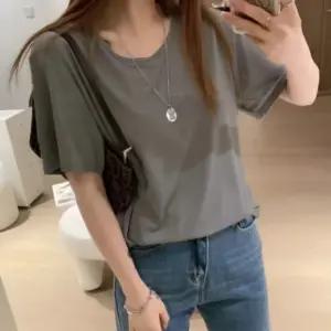 반팔티 쿨 쿨링 무지 아이스 여성 여름 티셔츠 심플