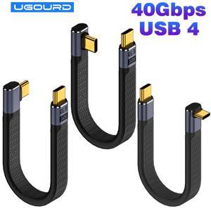 USB 4 90도 Thunderbolt3 팔꿈치 C 케이블 SSD 노트북 Macbook 커넥터 용 40Gbps 각도 유형