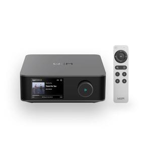 WiiM 울트라, 음성 리모컨 2 | ESS ES9039Q2M DAC 및 듀얼 TI TPA3255 100W 스트리밍 룸핏 EQ & 터치스크린 내장 HDMI ARC, 광학, RCA 입력 스페이스 그레이