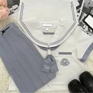 TC 교복몰 라이트그레이 두줄라인 푸구자수 세라복 반팔. (WFJ8HQX)