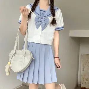 TC 교복몰 블루라인 스카이블루 반팔 마린 세라복 세트. (WFJ8HRI)