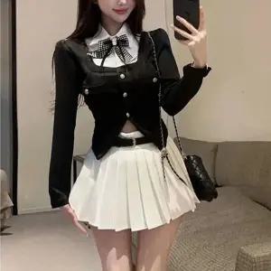 TC 교복몰 블랙 3버튼 트임 긴팔 세라복 세트 일본교복. (WFJ8HRL)