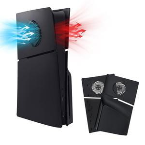 PS5 슬림 디스크 에디션 전용 맥바젤 페이스 플레이트, 긁힘 방지 교체 패널 커버 플레이트 쉘 케이스, 냉각 통풍구 포함 플레이스테이션 5 슬림 디스크 에디션 콘솔 - 블랙