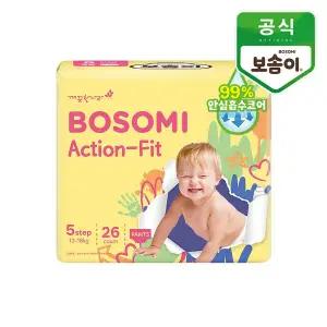 [깨끗한나라]보솜이 액션핏 남녀공용 팬티형 기저귀 특대형 26개입 1개