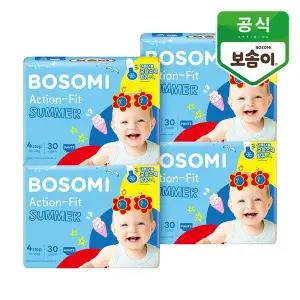[깨끗한나라]보솜이 액션핏 썸머 여름용 팬티형 기저귀 대형 30개입 4팩