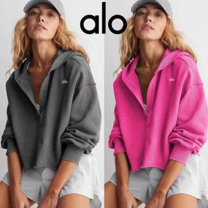 Aloyoga 운동복 풀오버 자켓 소매 그레벌 alo 1/2 05811 ALUMNI