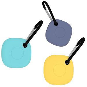 삼성 갤럭시 스마트태그 3팩, 그레이/그린/옐로우와 호환되는 키링 키체인 클립이 있는 BLLQ 소프트 실리콘 커버 케이스