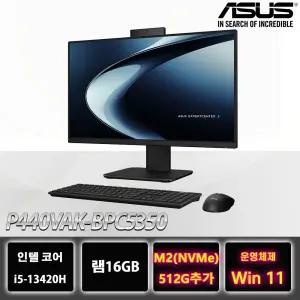 ASUS올인원 PC P440VAK-BPC5350 데스크탑 모니터 일체형 컴퓨터 피벗기능 512GB추가 Win11설치
