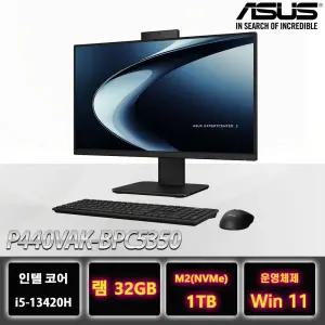 ASUS올인원 PC P440VAK-BPC5350 데스크탑 모니터 일체형 컴퓨터 피벗기능 램32G구성 1TB교체 Win11설치