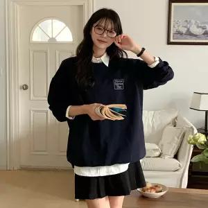 [제작] 피스티 나염 루즈핏 맨투맨 83586 빅사이즈 여성의류