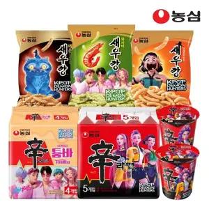농심 케데헌 기획팩 6종세트 (신라면5봉+툼바4봉+신라면소컵2개+새우깡2봉+매운새우깡2봉+와사비새우깡2봉)