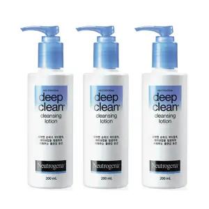 뉴트로지나 딥클린 클렌징 로션, 200ml, 3개 + 증정(아크네폼 10g 2개)