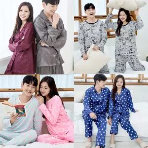 [이라인] 커플 여성 남성 아동 키즈 주니어 긴팔 상하세트 수면잠옷 수면바지 실내복 원피스 파자마 내의 인조밍크