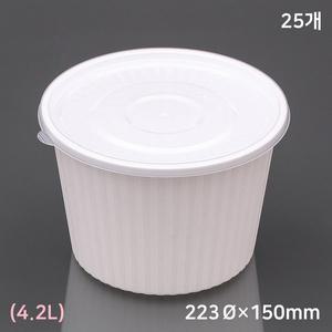 [MIR]일회용 사출 원형 탕용기 특대 4.2L-223pi (25개)