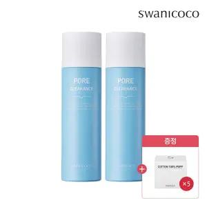[H몰 단.독] 스와니코코 식물성 피지제거액 100ml x2개+화장솜 20매x5개 [집중 모공 케어]