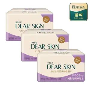 [보리보리/깨끗한나라]더마생리대 디어스킨 슈퍼롱 팬티라이너 30P x 3팩