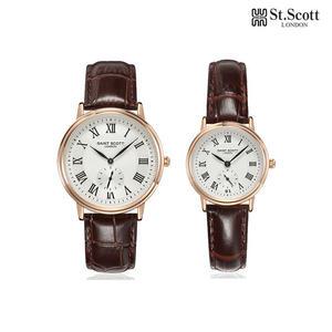 세인트스코트ST5506F-RSBR ST5506M-RSBR 커플가죽시계