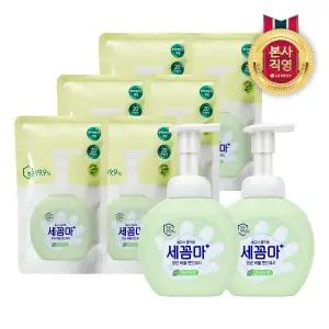 [엘지생활건강]온더바디 세꼼마 버블 항균 핸드워시 250ml(그린허브) x 2 + 200ml(리필) x 6