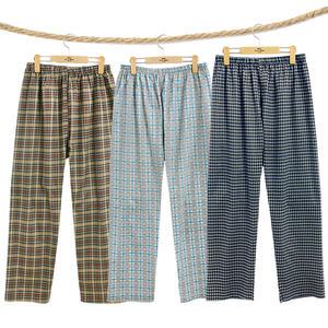티오 남성 40수 순면 체크 9부 파자마 PI793M 나염 잠옷 긴바지