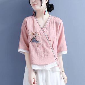 승복 몸배 여성 개량 절복 여자 V 삼베 얇은 코튼 면