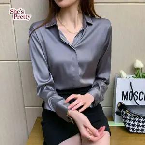[하프클럽/]안나새틴블라우스