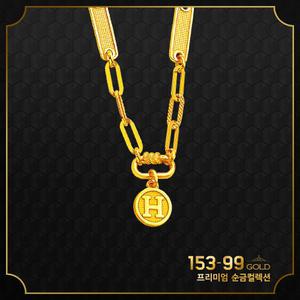 153골드 [최신]24K 순금 YM M-006N 콤비 클립체인 클립목걸이 5돈, 18.75g -기타중량 판매자검색