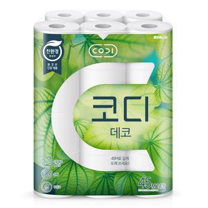 코디 데코 2겹 화장지 45m 24롤 1팩 (24롤)