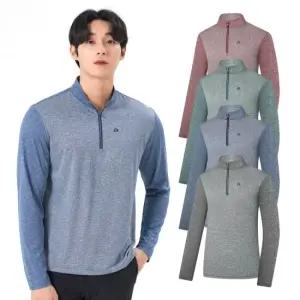 콜핑 남성 하이쿨 흡습속건 배색 등산 긴팔 반집업 티셔츠 GS