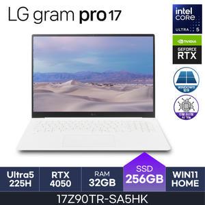 LG전자 2025 그램 프로17 17Z90TR-SA5HK 화이트 U5(S2) RTX4050 애로우레이크 D5 32GB / 256GB / W11H -HMC