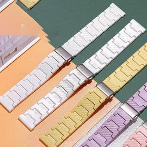 갤럭시 7/FE/4/5/6/클래식 46mm/액티브 2 40mm 44mm 링크 팔찌 화웨이 시계 GT 4/2/2e/3/Pro 스트랩용 탄소 섬유 밴드