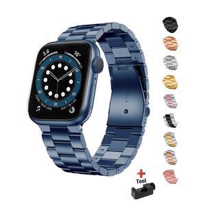 Apple Watch 밴드 용 스테인레스 스틸 스트랩 44mm 45mm 38 42 40mm 41mm 금속 링크 팔찌 iWatch 시리즈 8 7 6 5 4 3 se Ultra 49mm